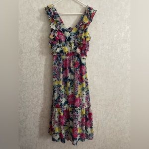 LC Lauren Conrad women's medium sleeveless floral maxi dress